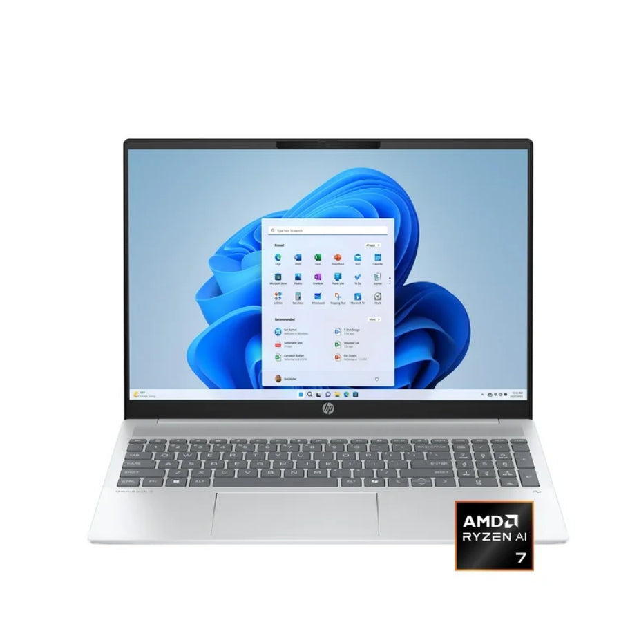 HP Omnibook 5 16 Pulgadas Ventanas Portátil AMD Ryzen 7 AI PC 16GB RAM 512GB SSD Glaciar Plata