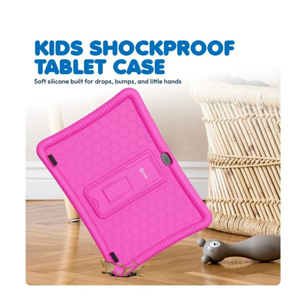 Contixo Model 2025 10" Kids Tablet with Epic! and Lingokids, Educational Android Tablet for Children Ages 3-12, 32GB, Parental Controls, Kid-Proof Case with Stand - Pink
