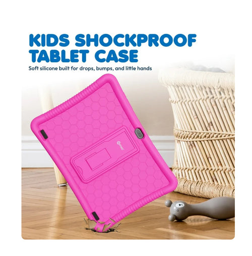 Contixo Model 2025 10" Kids Tablet with Epic! and Lingokids, Educational Android Tablet for Children Ages 3-12, 32GB, Parental Controls, Kid-Proof Case with Stand - Pink
