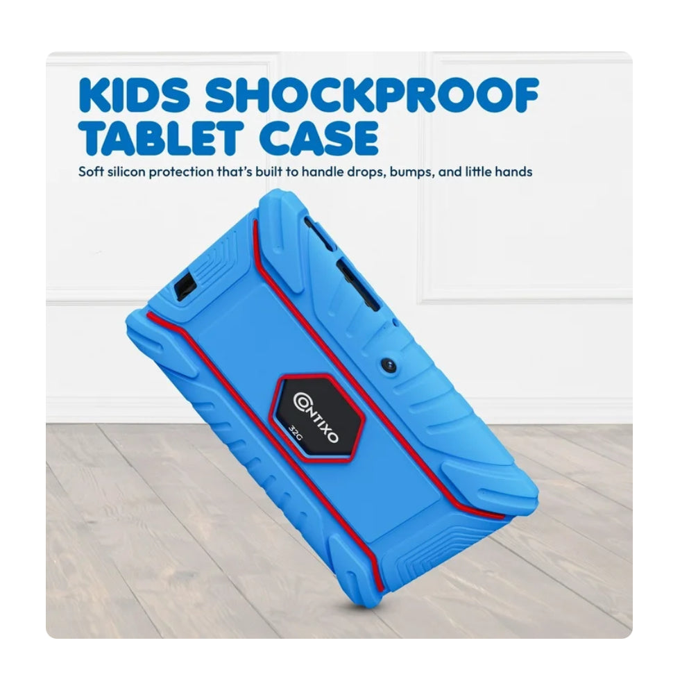 Contixo 7" Kids Tablet, Ages 3-7, Epic and Lingokids, Childproof Case, Android Tablet, Parental Controls, 32GB - Blue