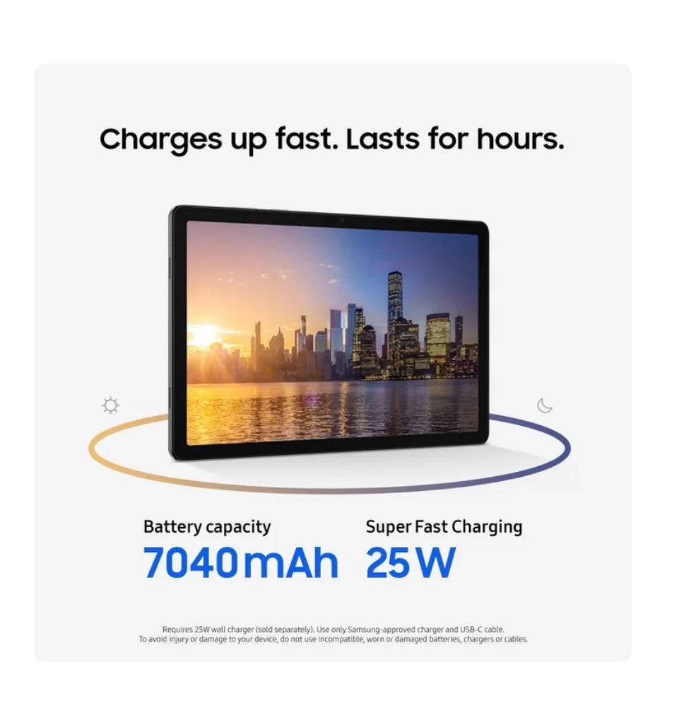 Samsung Galaxy Tab A11+ Widescreen Tablet, 128GB, Android 16, Silver